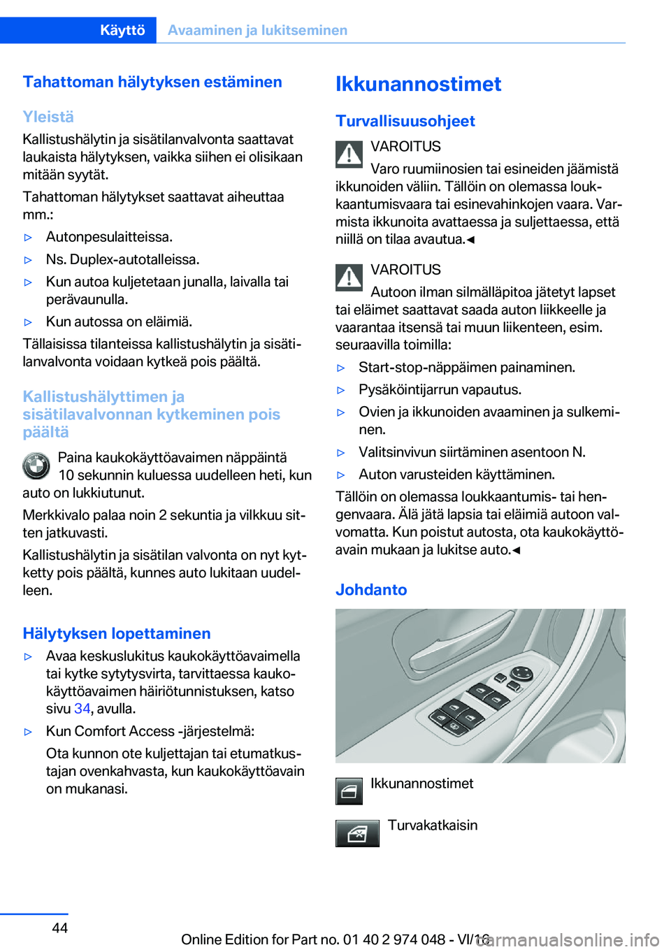 BMW M3 2017  Omistajan Käsikirja (in Finnish) �T�a�h�a�t�t�o�m�a�n��h�