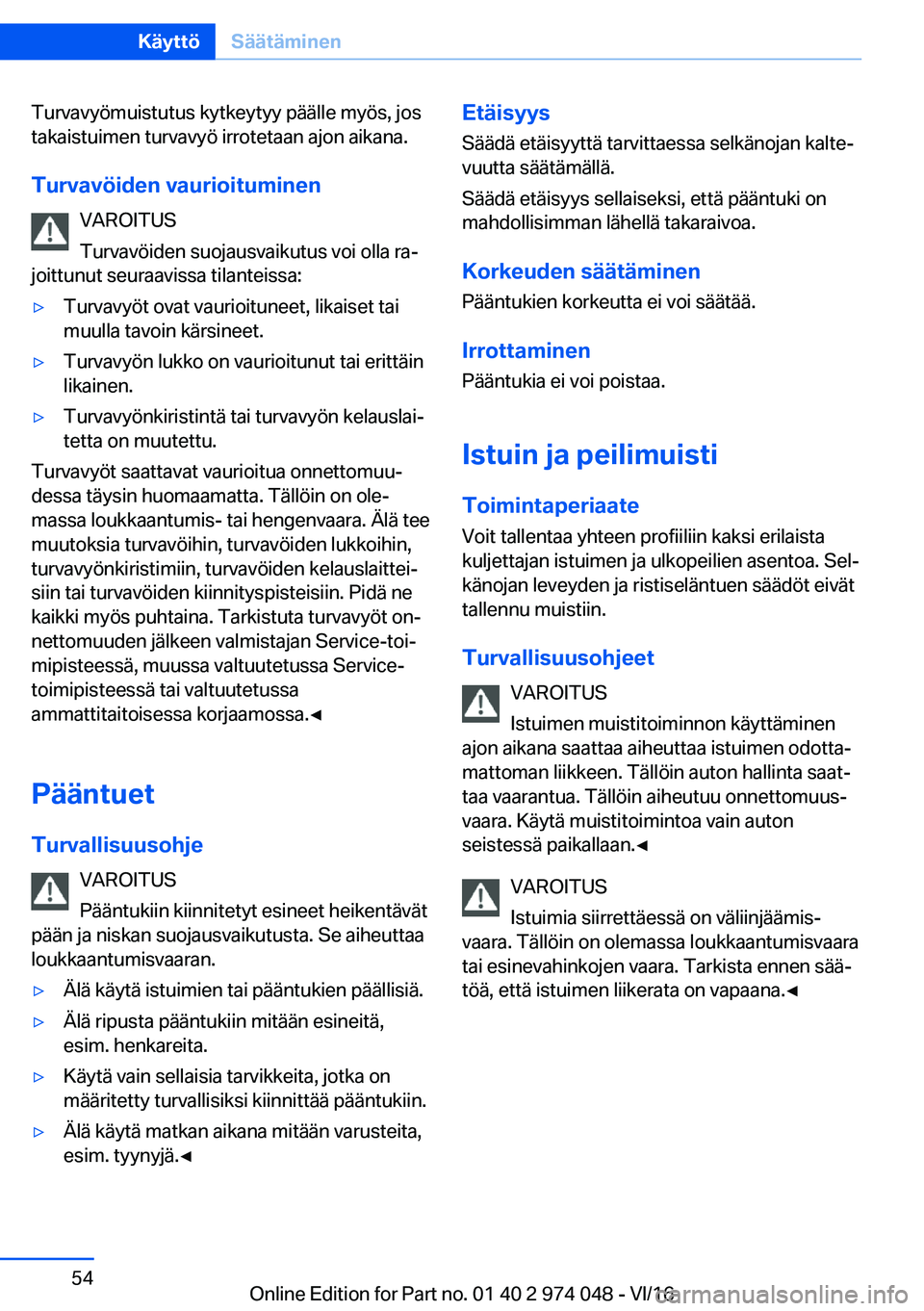 BMW M3 2017  Omistajan Käsikirja (in Finnish) �T�u�r�v�a�v�y�