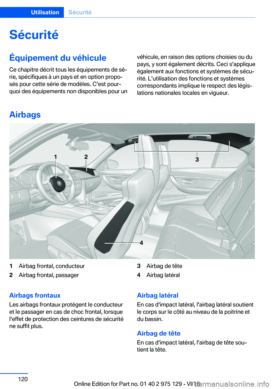 BMW M3 2017  Notices Demploi (in French) �S�é�c�u�r�i�t�é�