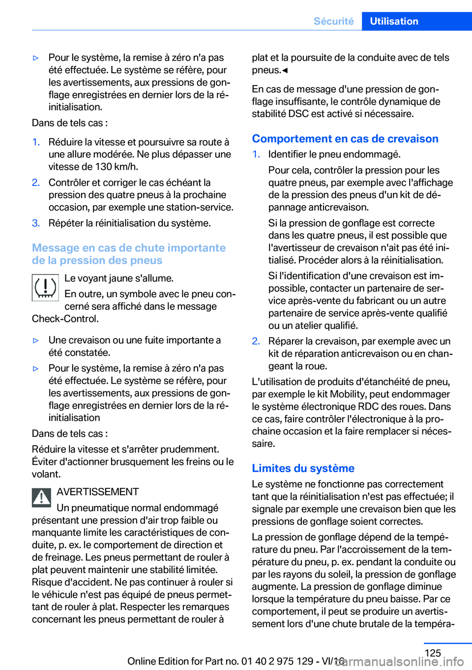BMW M3 2017  Notices Demploi (in French) 'y�P�o�u�r� �l�e� �s�y�s�t�è�m�e�,� �l�a� �r�e�m�i�s�e� �