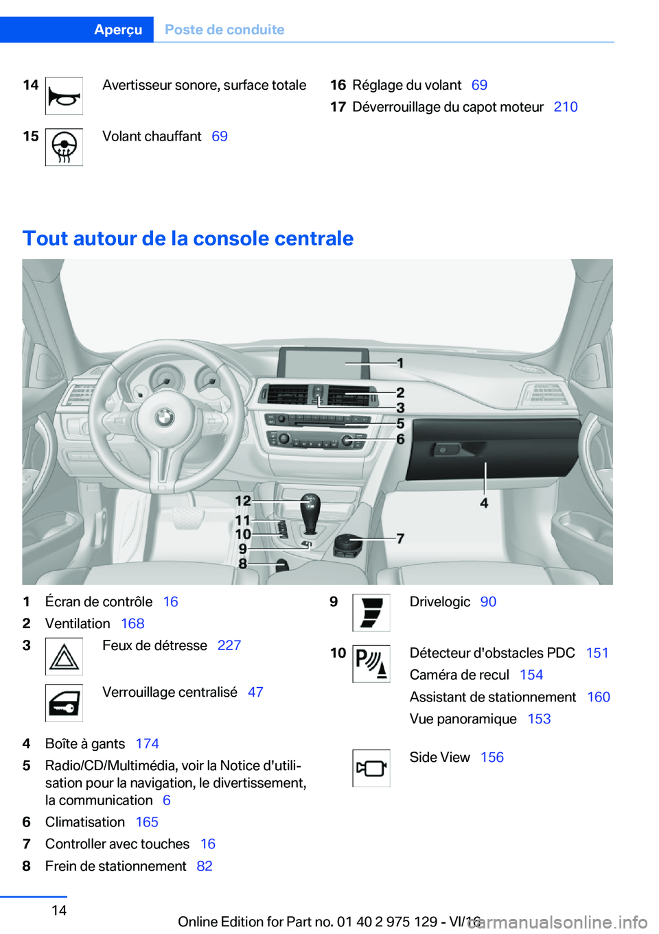 BMW M3 2017  Notices Demploi (in French) �1�4�A�v�e�r�t�i�s�s�e�u�r� �s�o�n�o�r�e�,� �s�u�r�f�a�c�e� �t�o�t�a�l�e�1�5�V�o�l�a�n�t� �c�h�a�u�f�f�a�n�t\_�6�9�1�6�R�é�g�l�a�g�e� �d�u� �v�o�l�a�n�t\_ �6�9�1�7�D�é�v�e�r�r�o�u�i�l�l�a�g�e� �