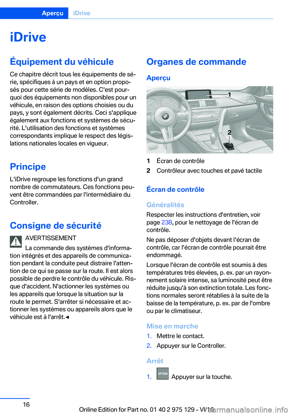 BMW M3 2017  Notices Demploi (in French) �i�D�r�i�v�e�