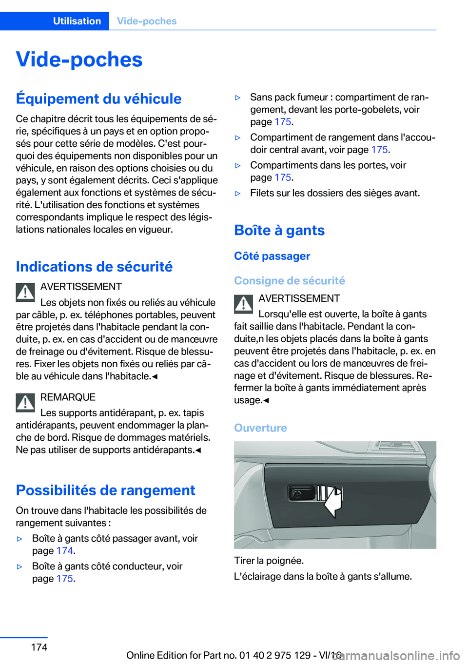 BMW M3 2017  Notices Demploi (in French) �V�i�d�e�-�p�o�c�h�e�s�