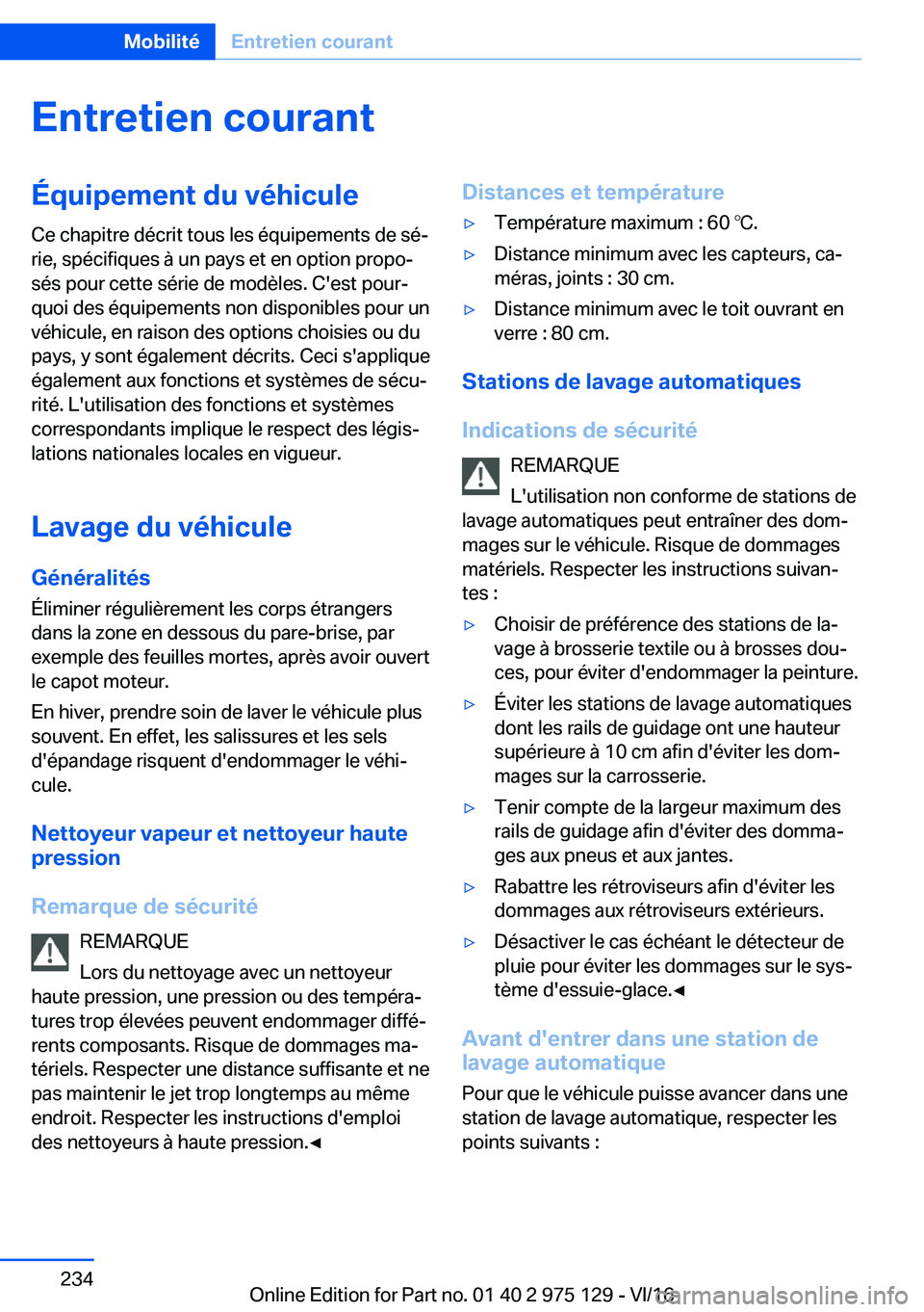 BMW M3 2017  Notices Demploi (in French) �E�n�t�r�e�t�i�e�n��c�o�u�r�a�n�t�