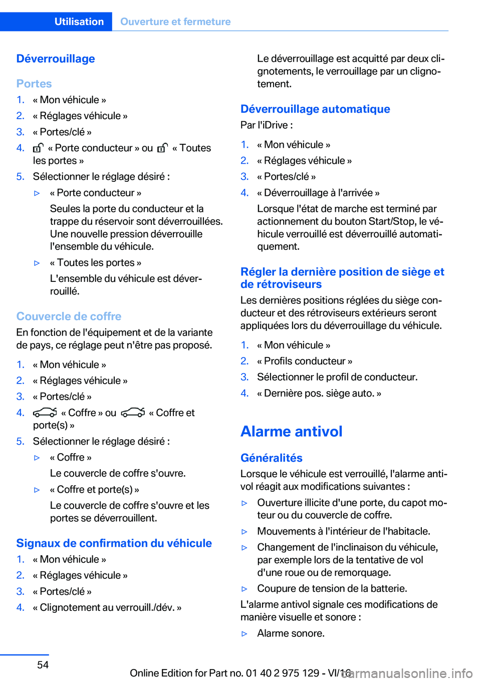 BMW M3 2017  Notices Demploi (in French) �D�é�v�e�r�r�o�u�i�l�l�a�g�e
�P�o�r�t�e�s�1�.�k� �M�o�n� �v�é�h�i�c�u�l�e� �{�2�.�k� �R�é�g�l�a�g�e�s� �v�é�h�i�c�u�l�e� �{�3�.�k� �P�o�r�t�e�s�/�c�l�é� �{�4�.� � �k� �P�o�r�t�e� �c�o�n�d�u�c�t�e