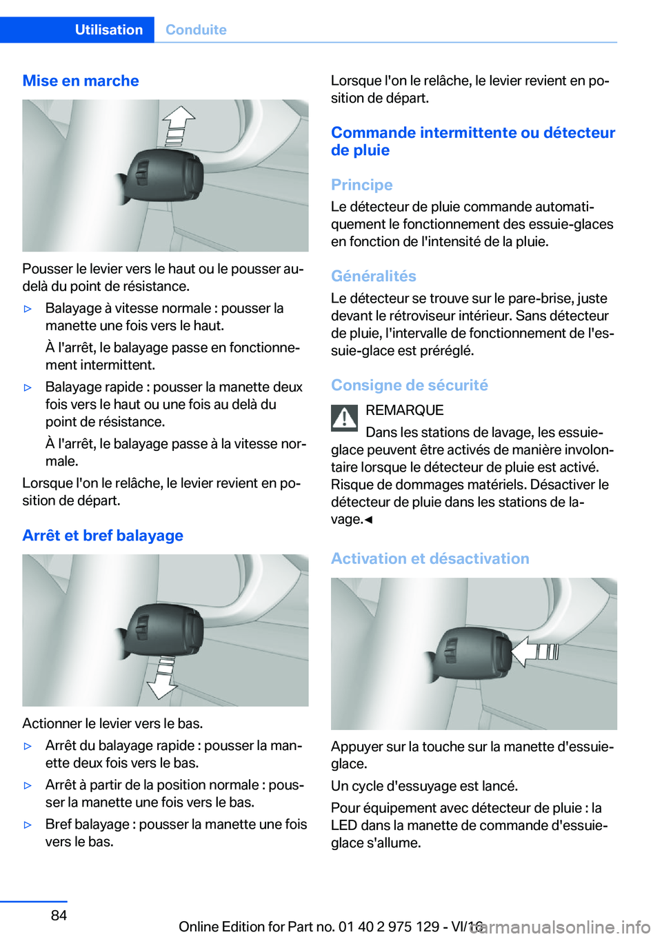 BMW M3 2017  Notices Demploi (in French) �M�i�s�e��e�n��m�a�r�c�h�e
�P�o�u�s�s�e�r� �l�e� �l�e�v�i�e�r� �v�e�r�s� �l�e� �h�a�u�t� �o�u� �l�e� �p�o�u�s�s�e�r� �a�u�-
�d�e�l�