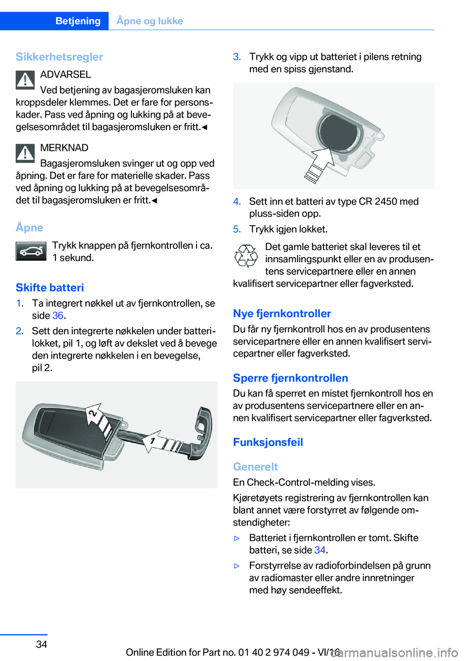 BMW M3 2017  InstruksjonsbØker (in Norwegian) �S�i�k�k�e�r�h�e�t�s�r�e�g�l�e�r�A�D�V�A�R�S�E�L
�V�e�d� �b�e�t�j�e�n�i�n�g� �a�v� �b�a�g�a�s�j�e�r�o�m�s�l�u�k�e�n� �k�a�n
�k�r�o�p�p�s�d�e�l�e�r� �k�l�e�m�m�e�s�.� �D�e�t� �e�r� �f�a�r�e� �f�o�r� �p