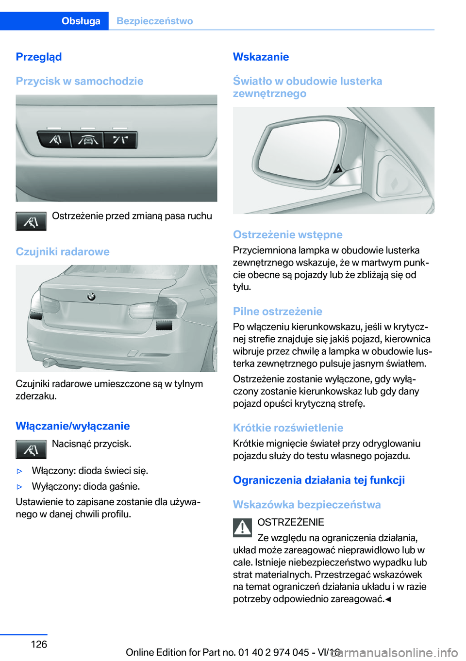 BMW M3 2017  Instrukcja obsługi (in Polish) �P�r�z�e�g�l�
