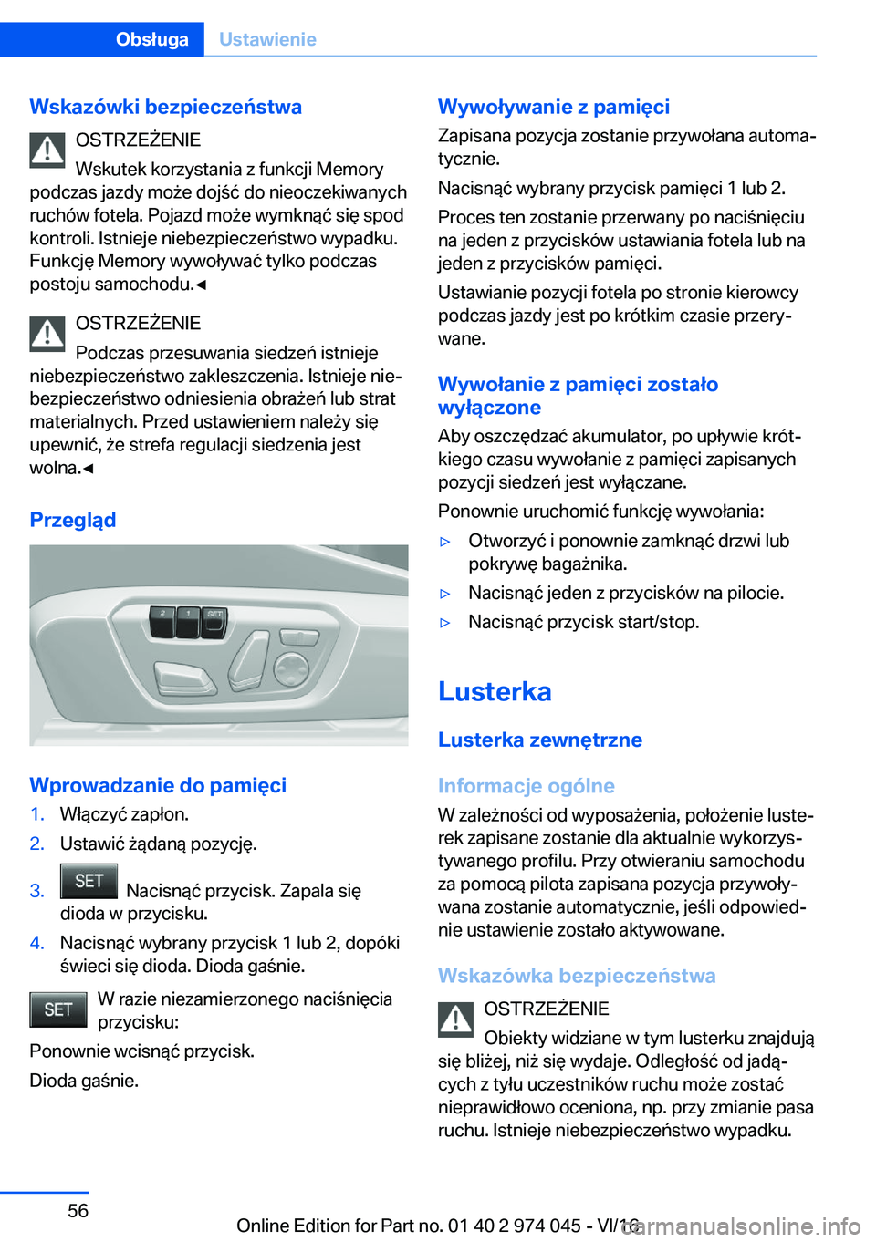BMW M3 2017  Instrukcja obsługi (in Polish) �W�s�k�a�z�