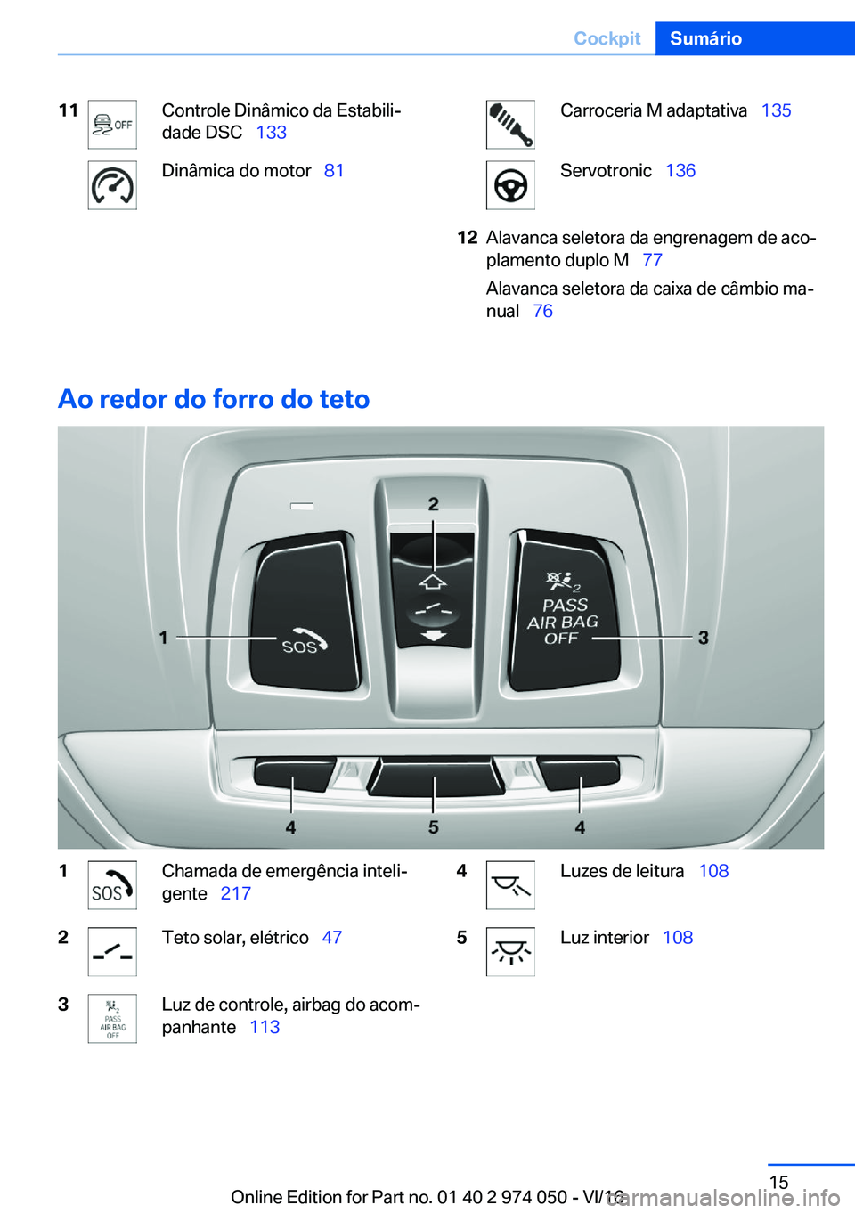 BMW M3 2017  Manual do condutor (in Portuguese) �1�1�C�o�n�t�r�o�l�e� �D�i�n�â�m�i�c�o� �d�a� �E�s�t�a�b�i�l�iª
�d�a�d�e� �D�S�C\_ �1�3�3�D�i�n�â�m�i�c�a� �d�o� �m�o�t�o�r\_ �8�1�C�a�r�r�o�c�e�r�i�a� �M� �a�d�a�p�t�a�t�i�v�a\_ �1�3�5�S�e�