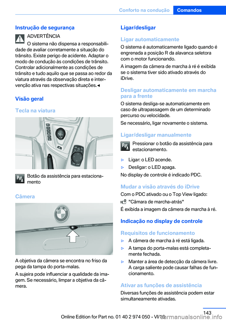 BMW M3 2017  Manual do condutor (in Portuguese) �I�n�s�t�r�u�