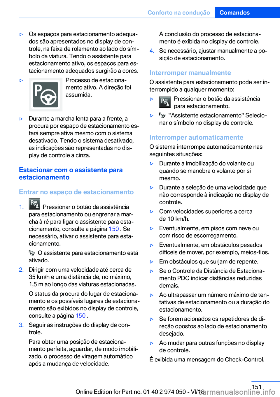 BMW M3 2017  Manual do condutor (in Portuguese) 'y�O�s� �e�s�p�a�