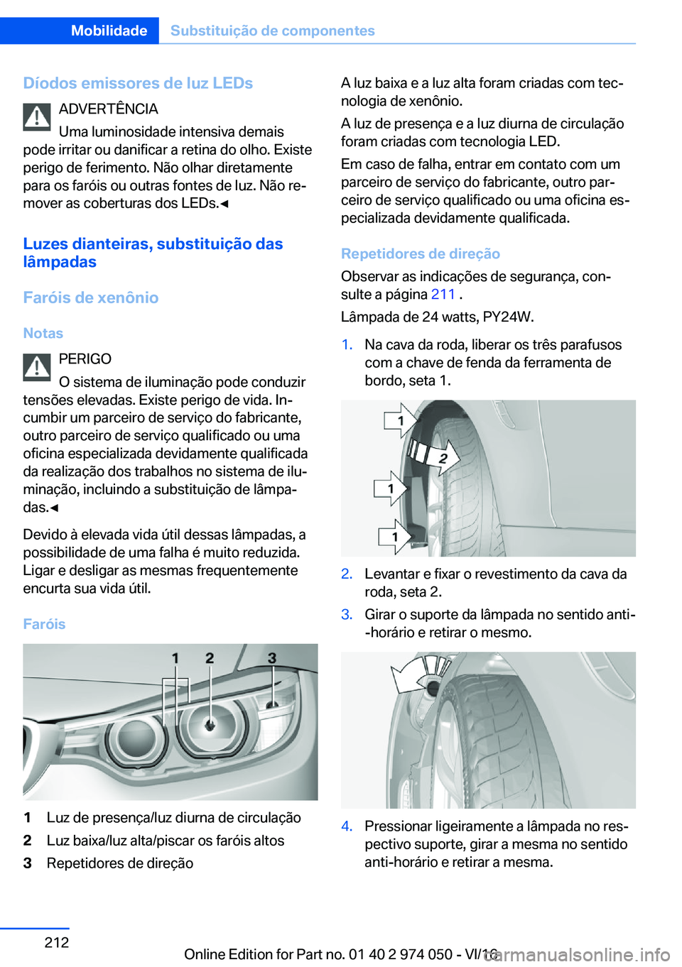 BMW M3 2017  Manual do condutor (in Portuguese) �D�