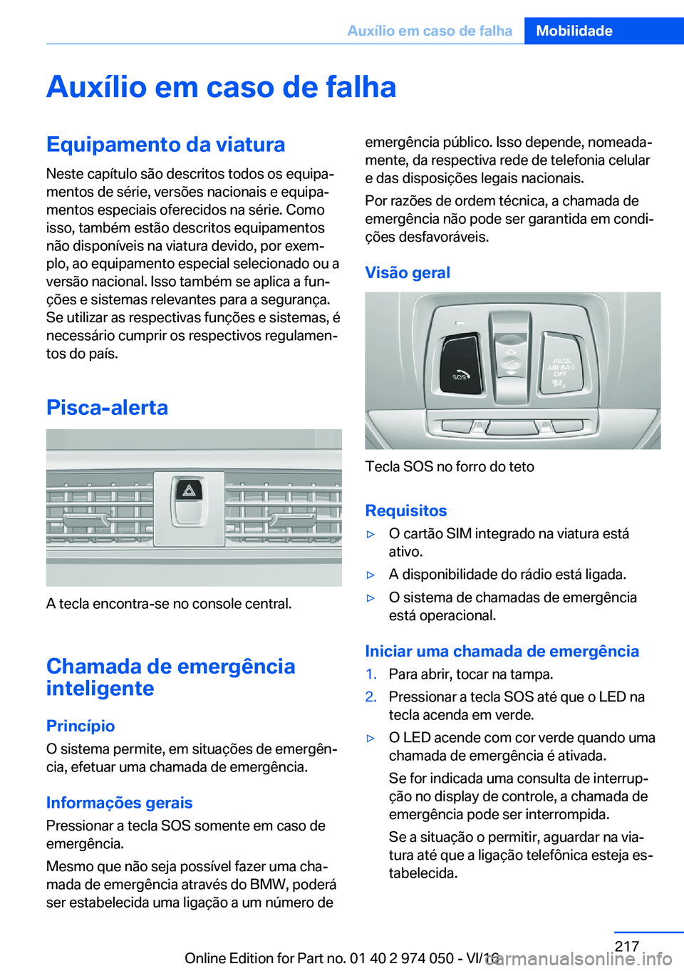 BMW M3 2017  Manual do condutor (in Portuguese) �A�u�x�