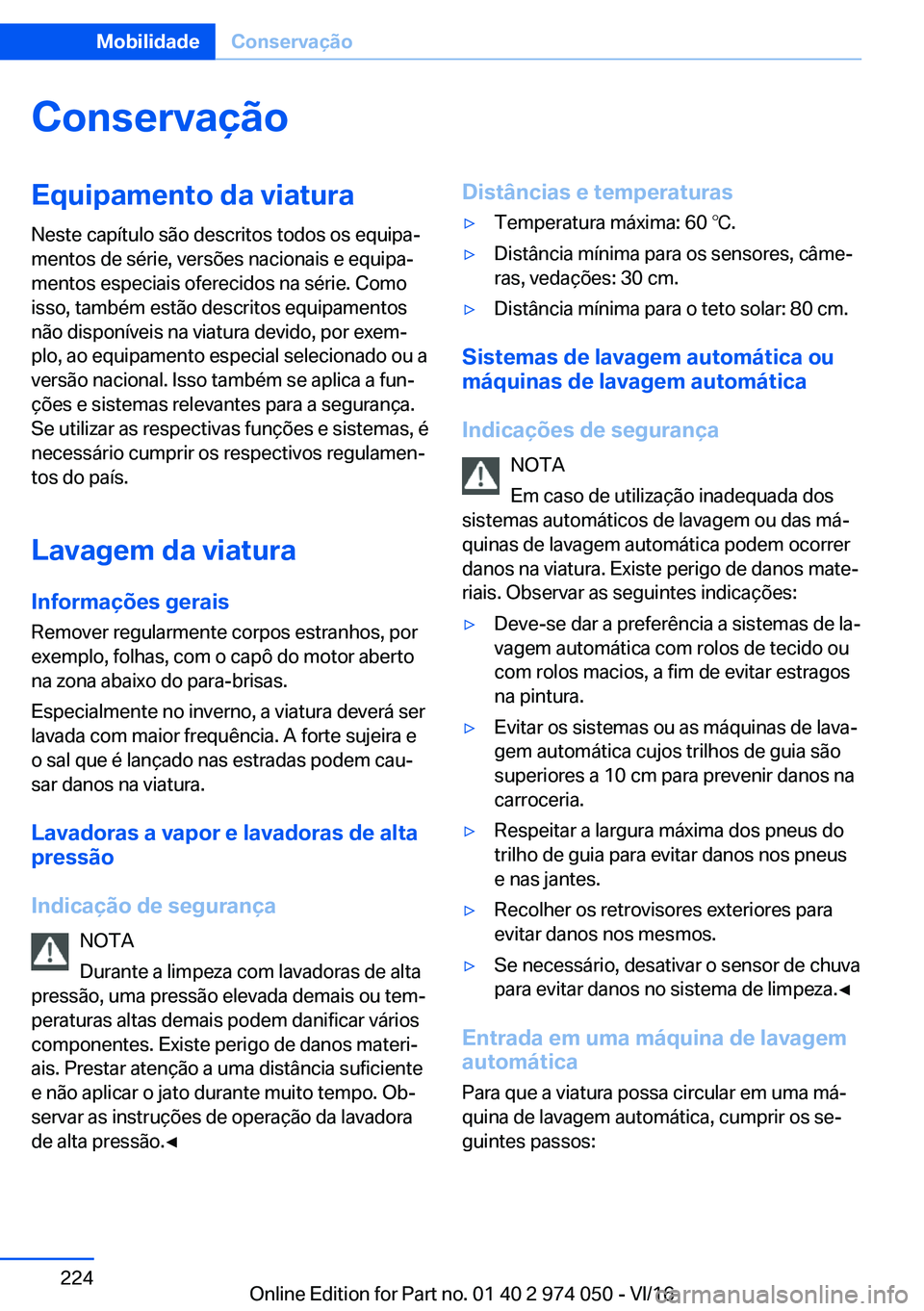 BMW M3 2017  Manual do condutor (in Portuguese) �C�o�n�s�e�r�v�a�