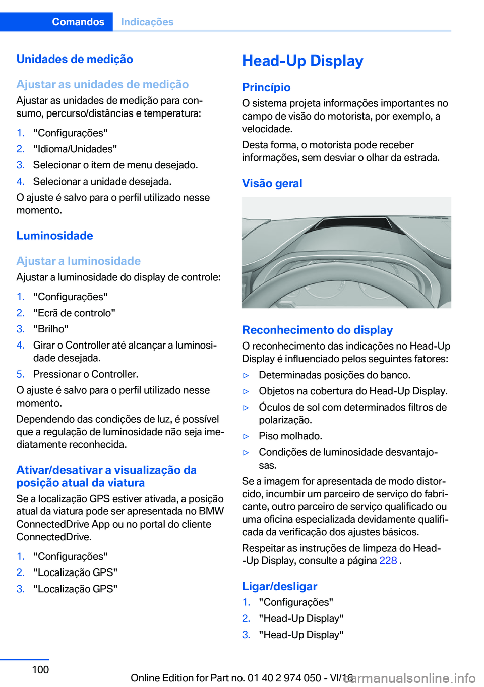 BMW M3 2017  Manual do condutor (in Portuguese) �U�n�i�d�a�d�e�s��d�e��m�e�d�i�