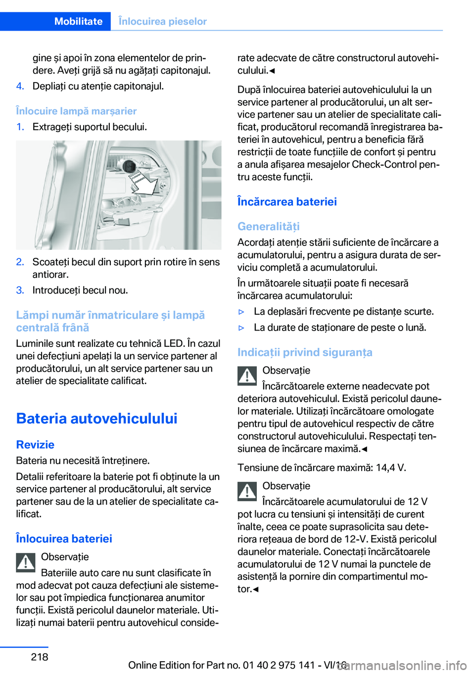 BMW M3 2017  Ghiduri De Utilizare (in Romanian) �g�i�n�e�  &�i� �a�p�o�i� �
