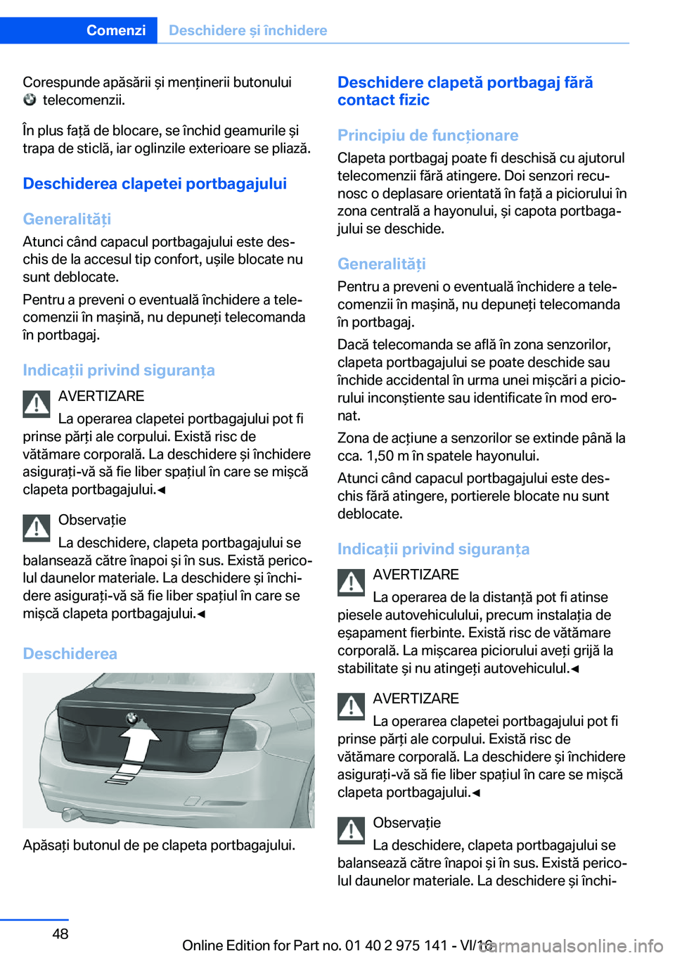 BMW M3 2017  Ghiduri De Utilizare (in Romanian) �C�o�r�e�s�p�u�n�d�e� �a�p�