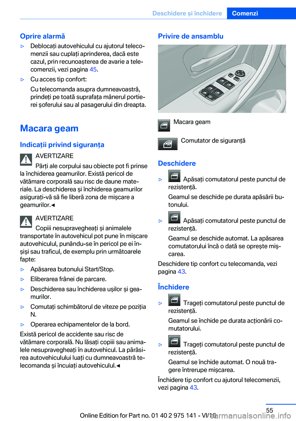 BMW M3 2017  Ghiduri De Utilizare (in Romanian) �O�p�r�i�r�e��a�l�a�r�m�
