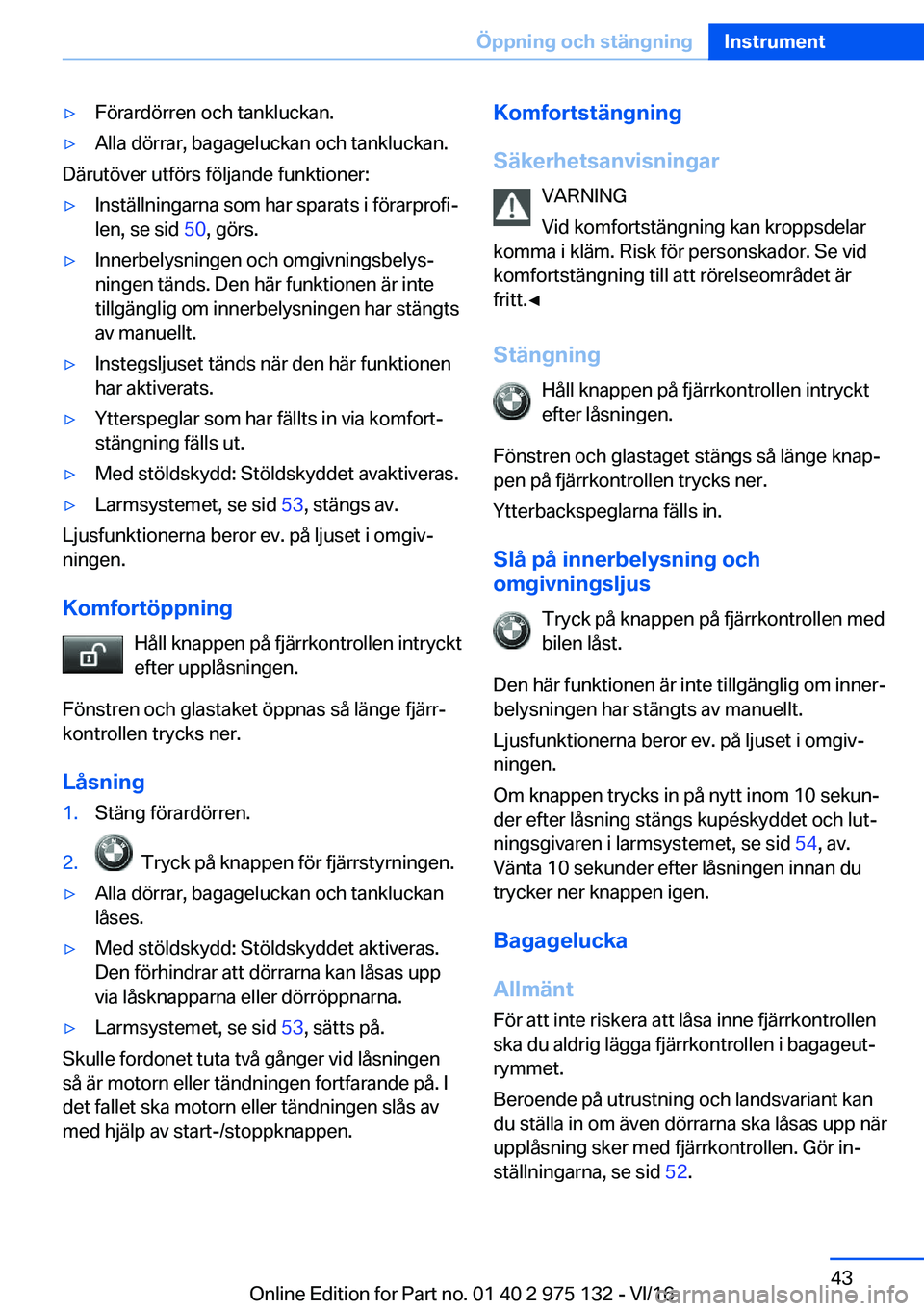 BMW M3 2017  InstruktionsbÖcker (in Swedish) 'y�F�