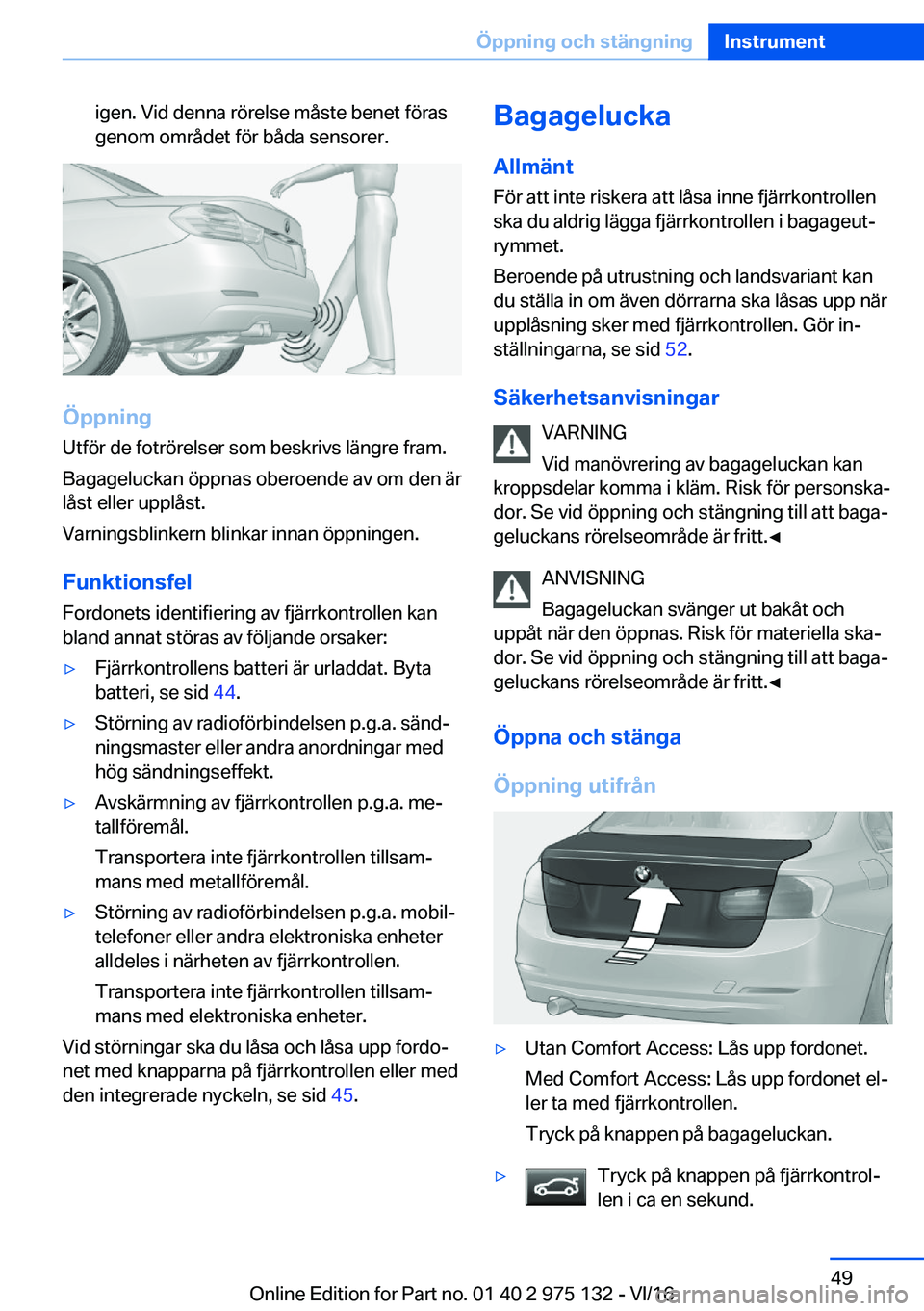 BMW M3 2017  InstruktionsbÖcker (in Swedish) �i�g�e�n�.� �V�i�d� �d�e�n�n�a� �r�