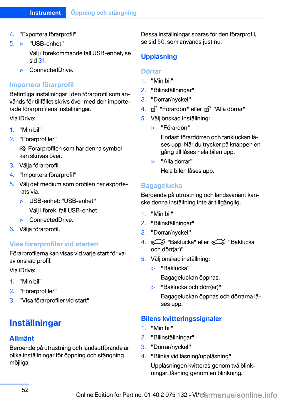 BMW M3 2017  InstruktionsbÖcker (in Swedish) �4�.�"�E�x�p�o�r�t�e�r�a� �f�