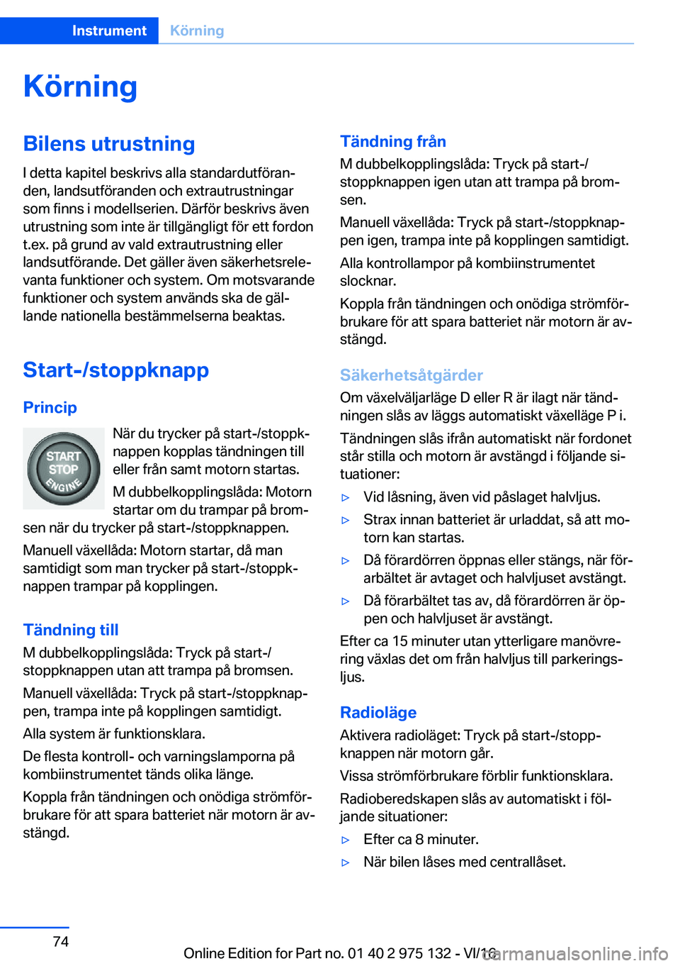 BMW M3 2017  InstruktionsbÖcker (in Swedish) �K�