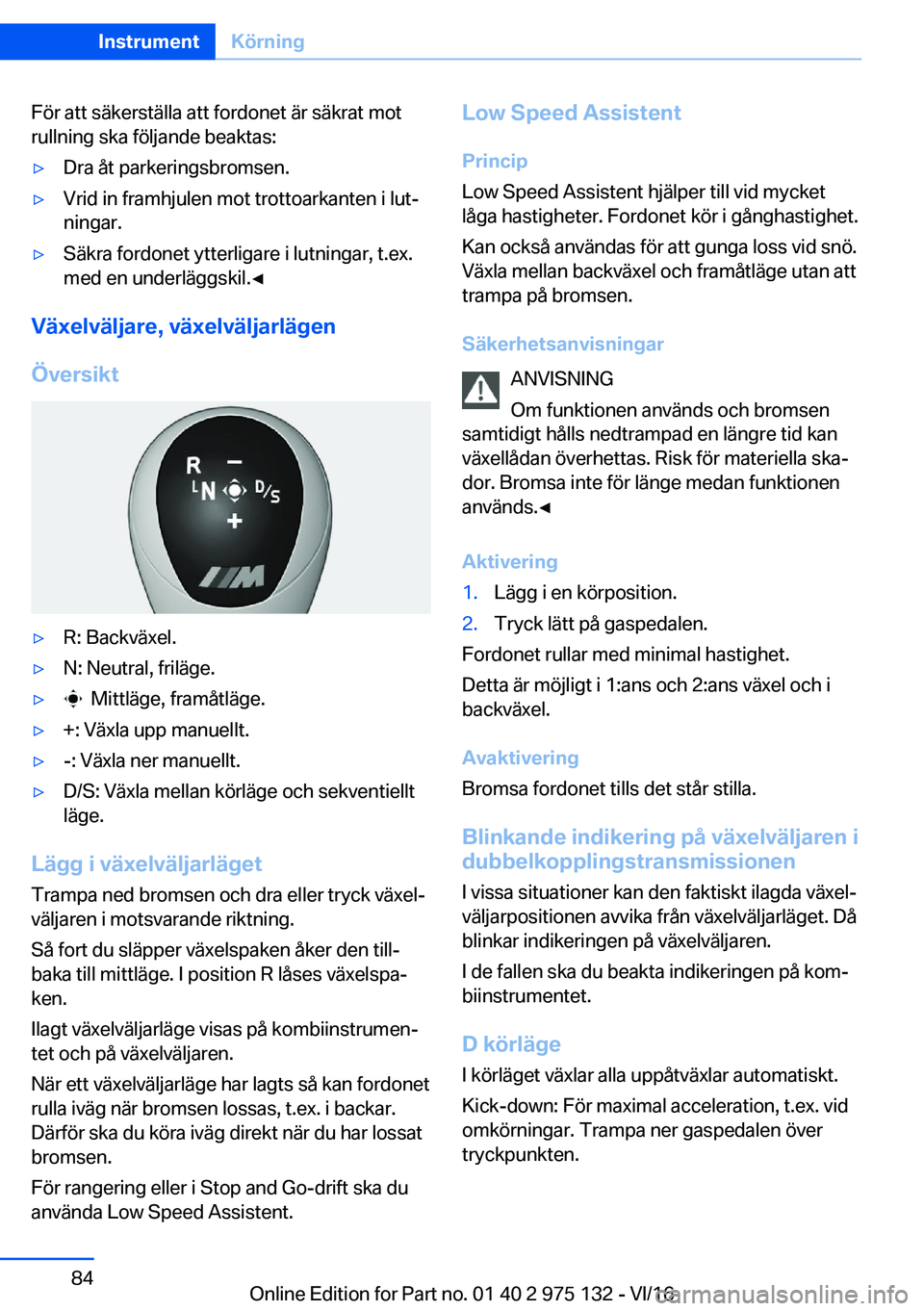 BMW M3 2017  InstruktionsbÖcker (in Swedish) �F�