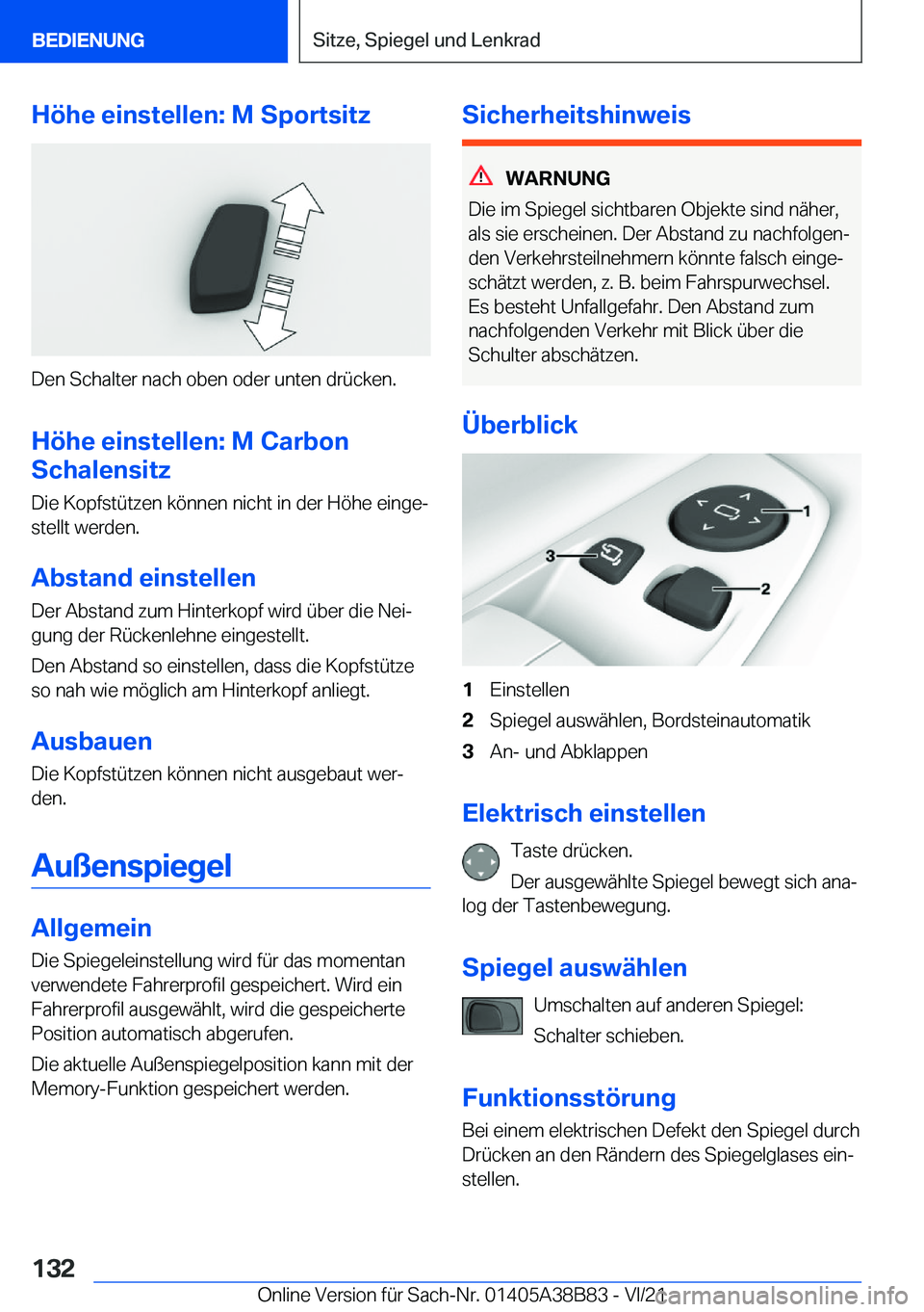 BMW M4 2022  Betriebsanleitungen (in German) �H�
