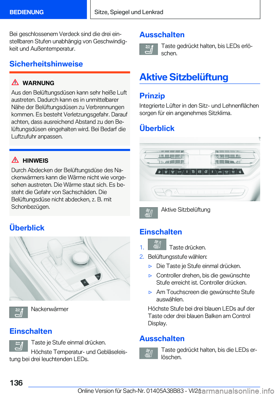 BMW M4 2022  Betriebsanleitungen (in German) �B�e�i��g�e�s�c�h�l�o�s�s�e�n�e�m��V�e�r�d�e�c�k��s�i�n�d��d�i�e��d�r�e�i��e�i�nj
�s�t�e�l�l�b�a�r�e�n��S�t�u�f�e�n��u�n�a�b�h�