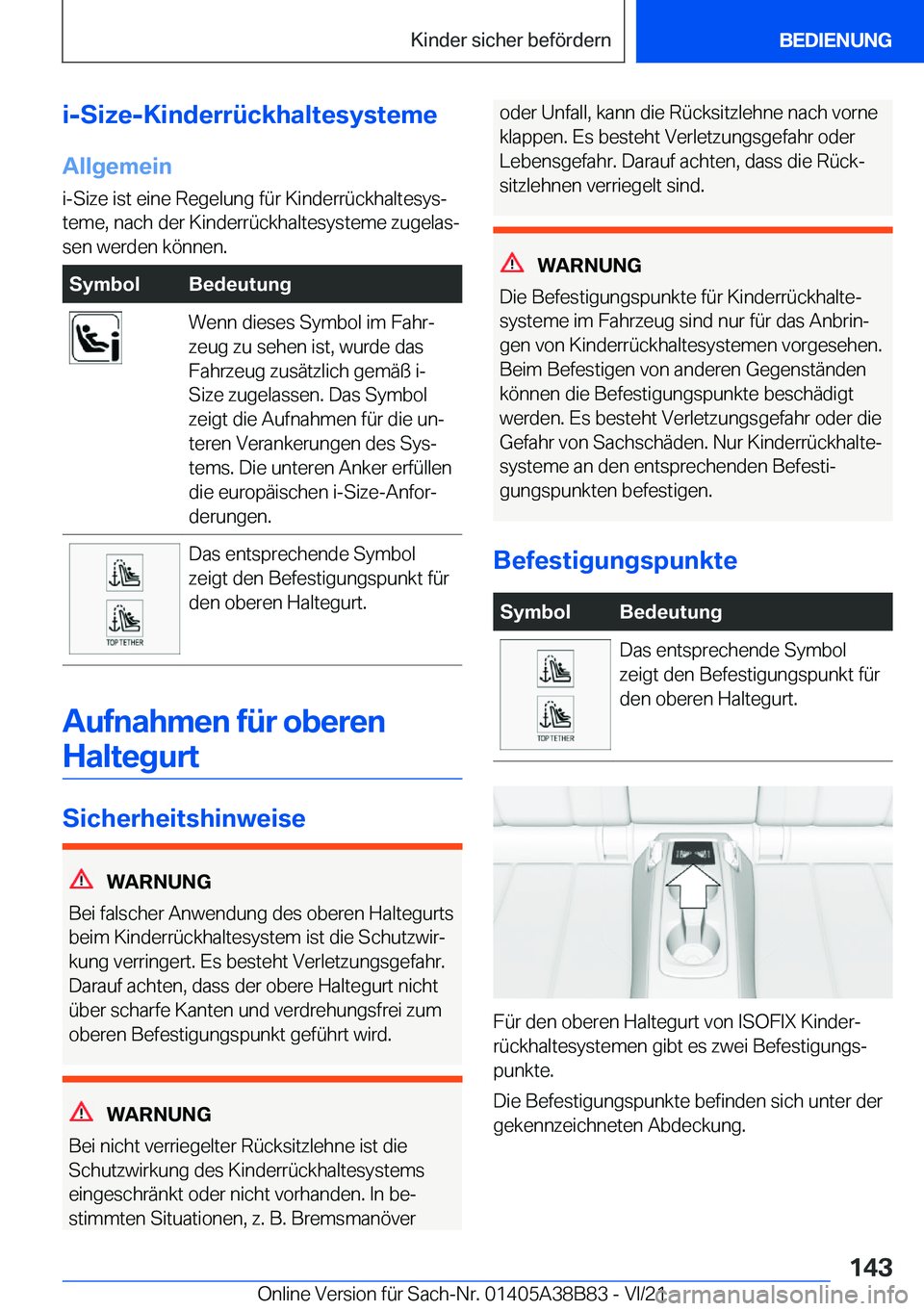 BMW M4 2022  Betriebsanleitungen (in German) �i�-�S�i�z�e�-�K�i�n�d�e�r�r�