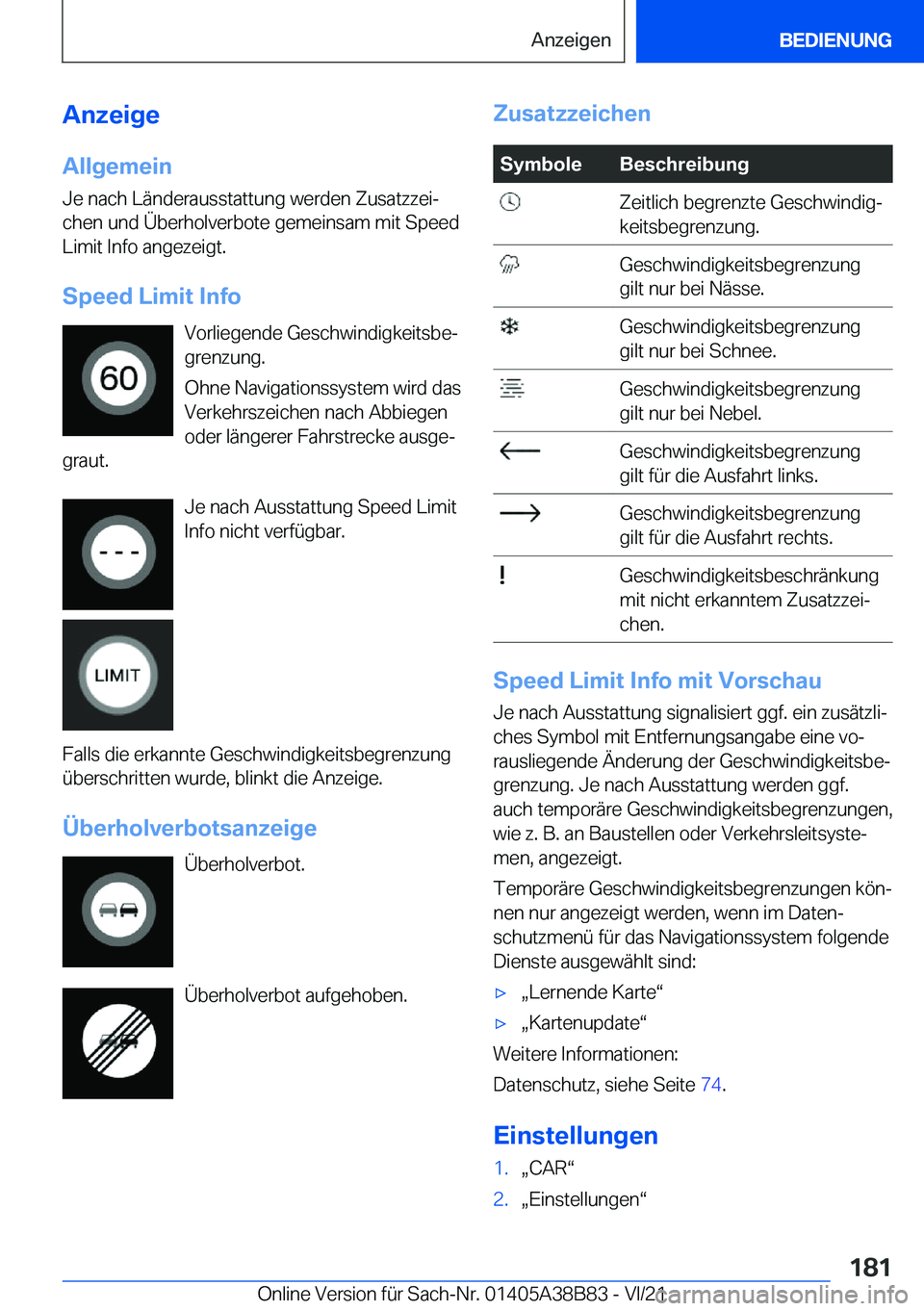 BMW M4 2022  Betriebsanleitungen (in German) �A�n�z�e�i�g�e
�A�l�l�g�e�m�e�i�n �J�e��n�a�c�h��L�