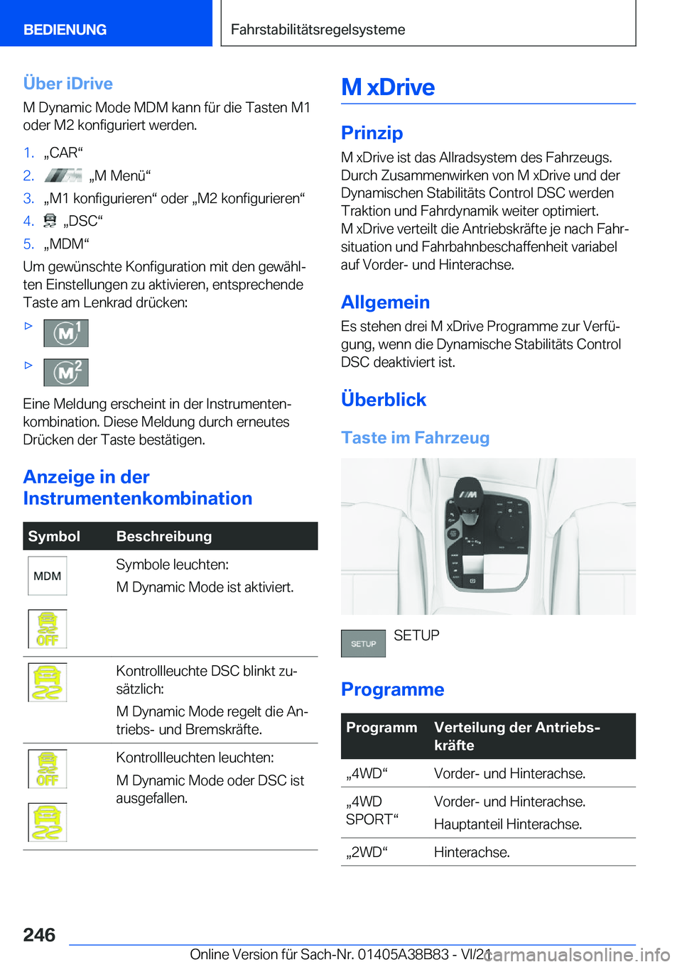 BMW M4 2022  Betriebsanleitungen (in German) �