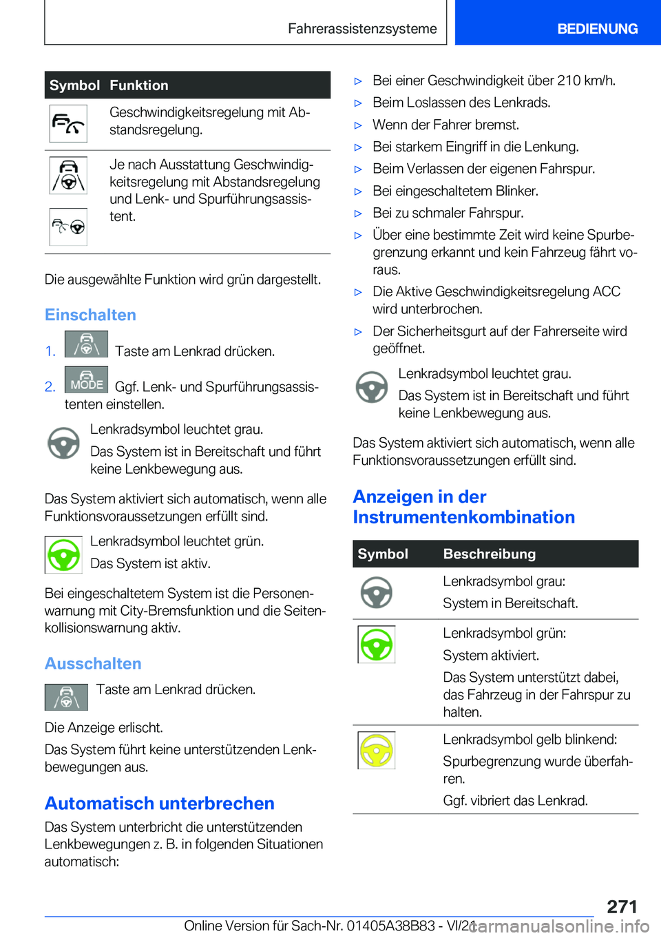 BMW M4 2022  Betriebsanleitungen (in German) �S�y�m�b�o�l�F�u�n�k�t�i�o�n�G�e�s�c�h�w�i�n�d�i�g�k�e�i�t�s�r�e�g�e�l�u�n�g��m�i�t��A�bj
�s�t�a�n�d�s�r�e�g�e�l�u�n�g�.�J�e��n�a�c�h��A�u�s�s�t�a�t�t�u�n�g��G�e�s�c�h�w�i�n�d�i�gj
�k�e�i�t�s�r