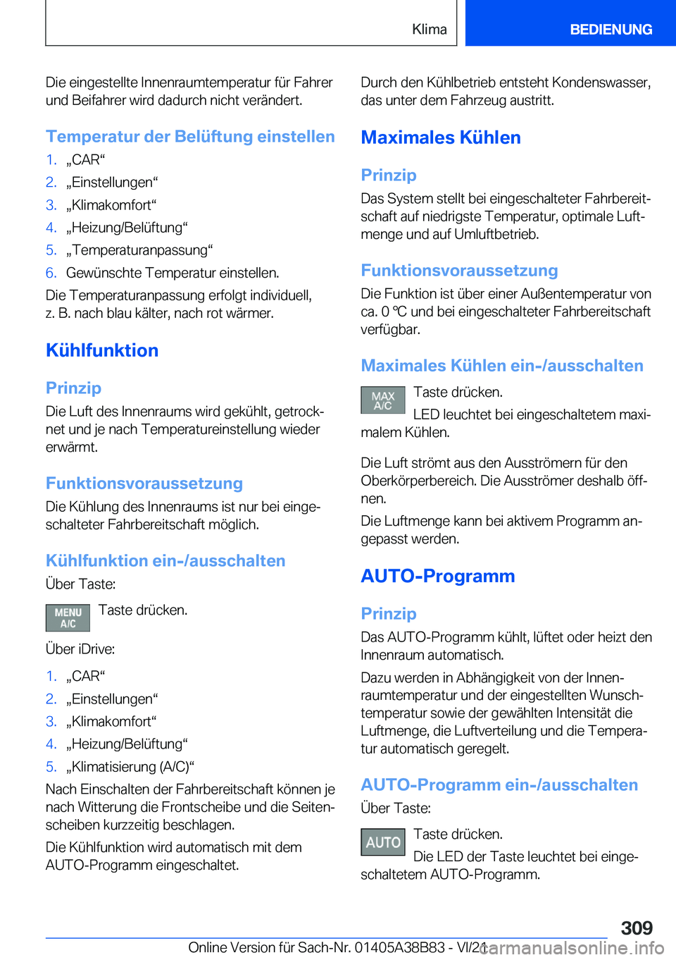 BMW M4 2022  Betriebsanleitungen (in German) �D�i�e��e�i�n�g�e�s�t�e�l�l�t�e��I�n�n�e�n�r�a�u�m�t�e�m�p�e�r�a�t�u�r��f�