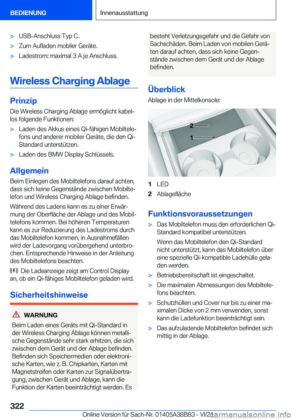 BMW M4 2022  Betriebsanleitungen (in German) 'x�U�S�B�-�A�n�s�c�h�l�u�s�s��T�y�p��C�.'x�Z�u�m��A�u�f�l�a�d�e�n��m�o�b�i�l�e�r��G�e�r�