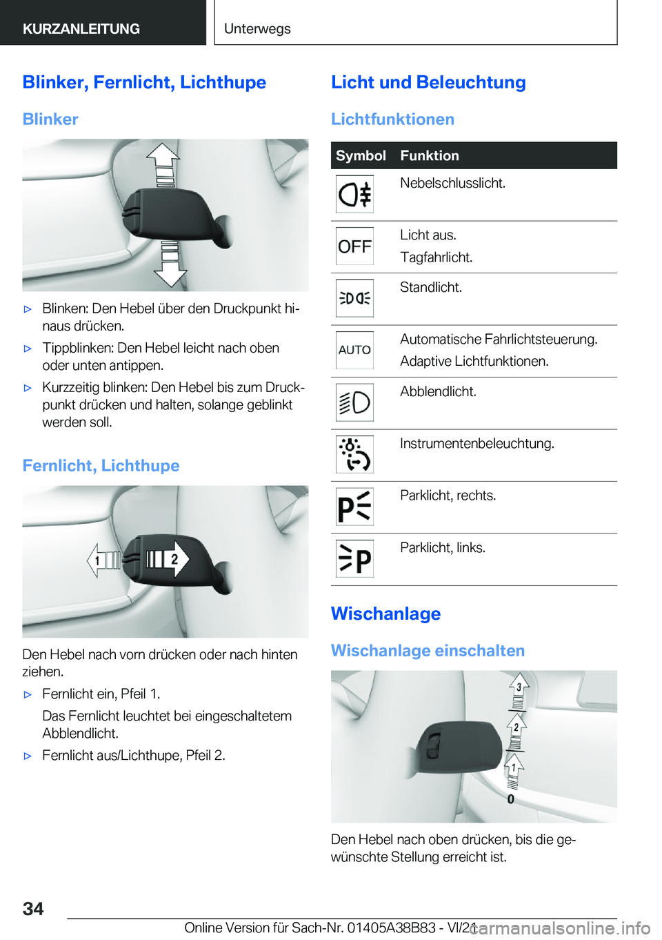 BMW M4 2022  Betriebsanleitungen (in German) �B�l�i�n�k�e�r�,��F�e�r�n�l�i�c�h�t�,��L�i�c�h�t�h�u�p�e
�B�l�i�n�k�e�r'x�B�l�i�n�k�e�n�:��D�e�n��H�e�b�e�l��