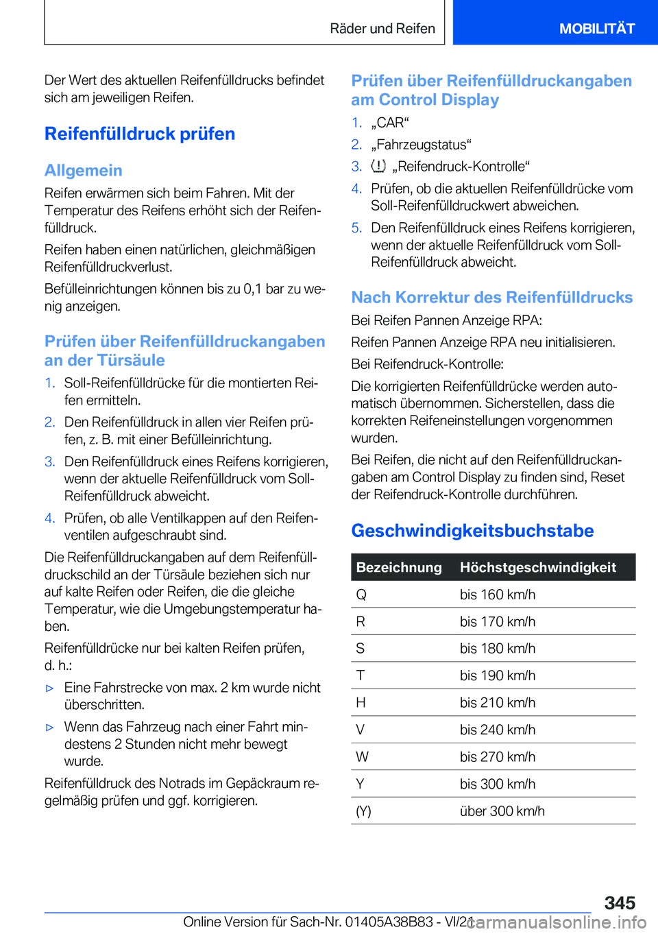 BMW M4 2022  Betriebsanleitungen (in German) �D�e�r��W�e�r�t��d�e�s��a�k�t�u�e�l�l�e�n��R�e�i�f�e�n�f�