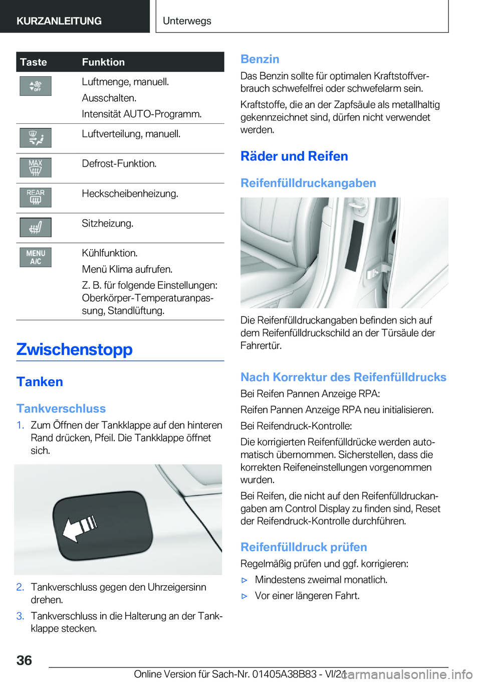 BMW M4 2022  Betriebsanleitungen (in German) �T�a�s�t�e�F�u�n�k�t�i�o�n�L�u�f�t�m�e�n�g�e�,��m�a�n�u�e�l�l�.
�A�u�s�s�c�h�a�l�t�e�n�.
�I�n�t�e�n�s�i�t�