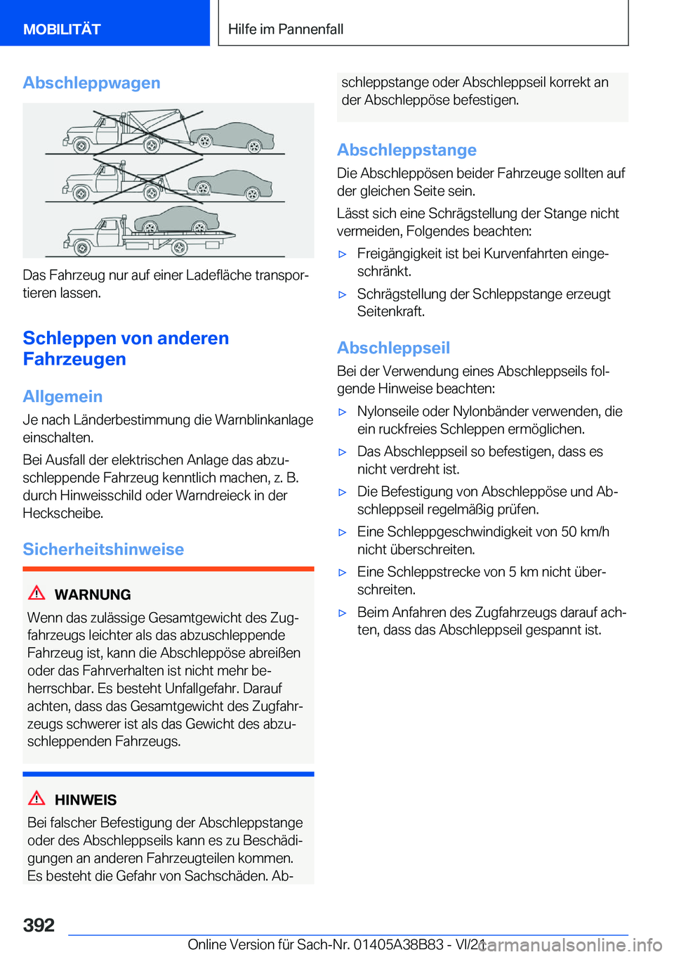 BMW M4 2022  Betriebsanleitungen (in German) �A�b�s�c�h�l�e�p�p�w�a�g�e�n
�D�a�s��F�a�h�r�z�e�u�g��n�u�r��a�u�f��e�i�n�e�r��L�a�d�e�f�l�