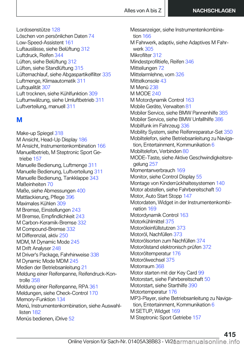 BMW M4 2022  Betriebsanleitungen (in German) �L�o�r�d�o�s�e�n�s�t�