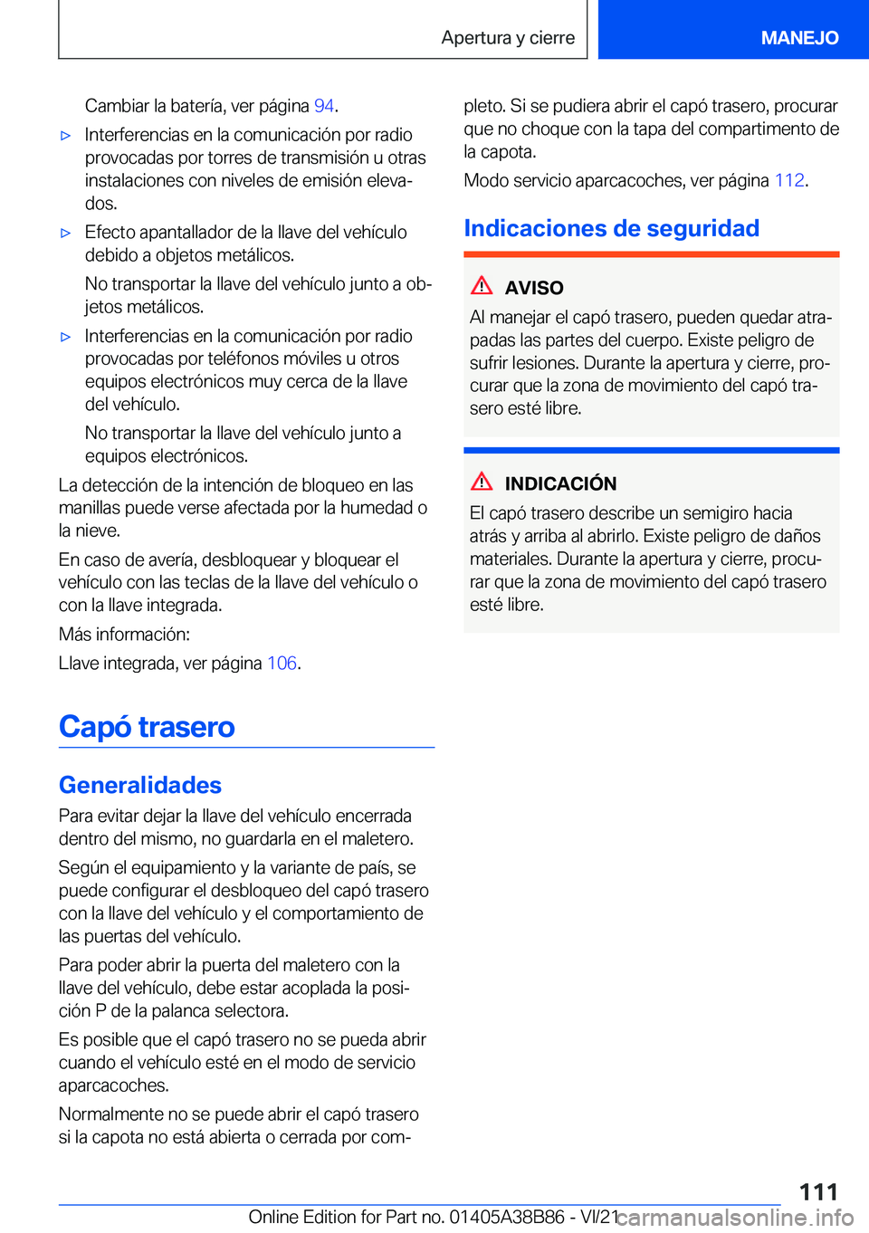 BMW M4 2022  Manuales de Empleo (in Spanish) �C�a�m�b�i�a�r��l�a��b�a�t�e�r�