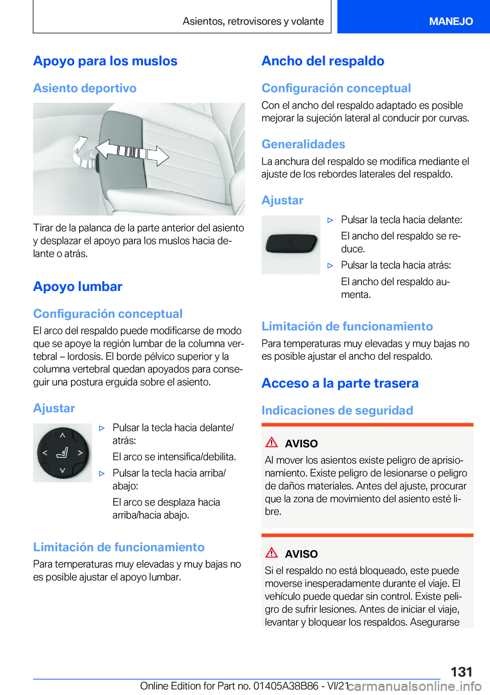 BMW M4 2022  Manuales de Empleo (in Spanish) �A�p�o�y�o��p�a�r�a��l�o�s��m�u�s�l�o�s�A�s�i�e�n�t�o��d�e�p�o�r�t�i�v�o
�T�i�r�a�r��d�e��l�a��p�a�l�a�n�c�a��d�e��l�a��p�a�r�t�e��a�n�t�e�r�i�o�r��d�e�l��a�s�i�e�n�t�o�y��d�e�s�p�l�a�z�
