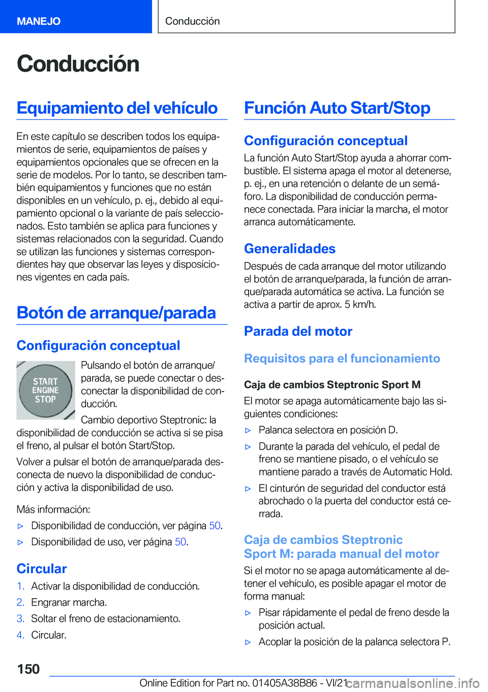 BMW M4 2022  Manuales de Empleo (in Spanish) �C�o�n�d�u�c�c�i�