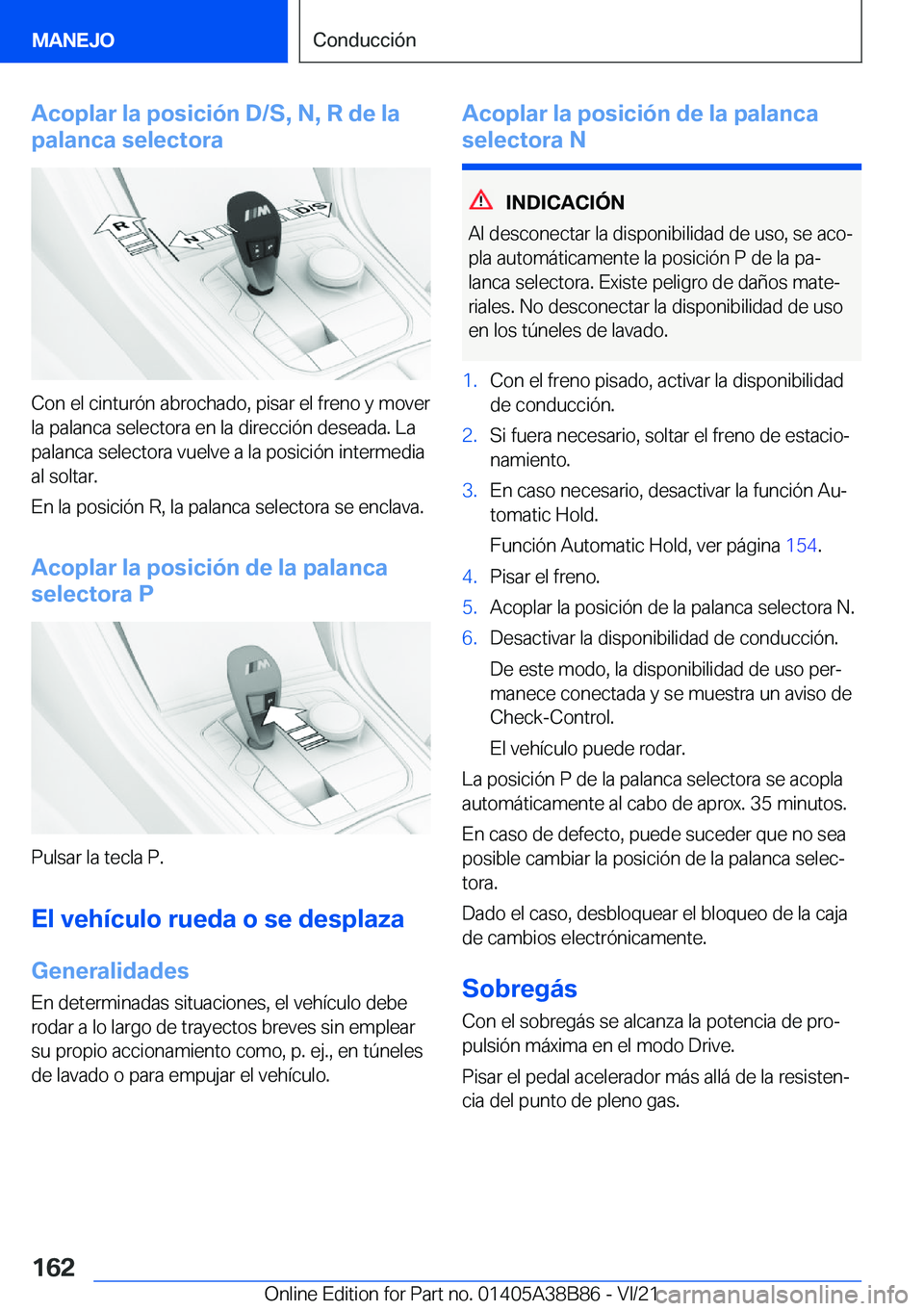 BMW M4 2022  Manuales de Empleo (in Spanish) �A�c�o�p�l�a�r��l�a��p�o�s�i�c�i�