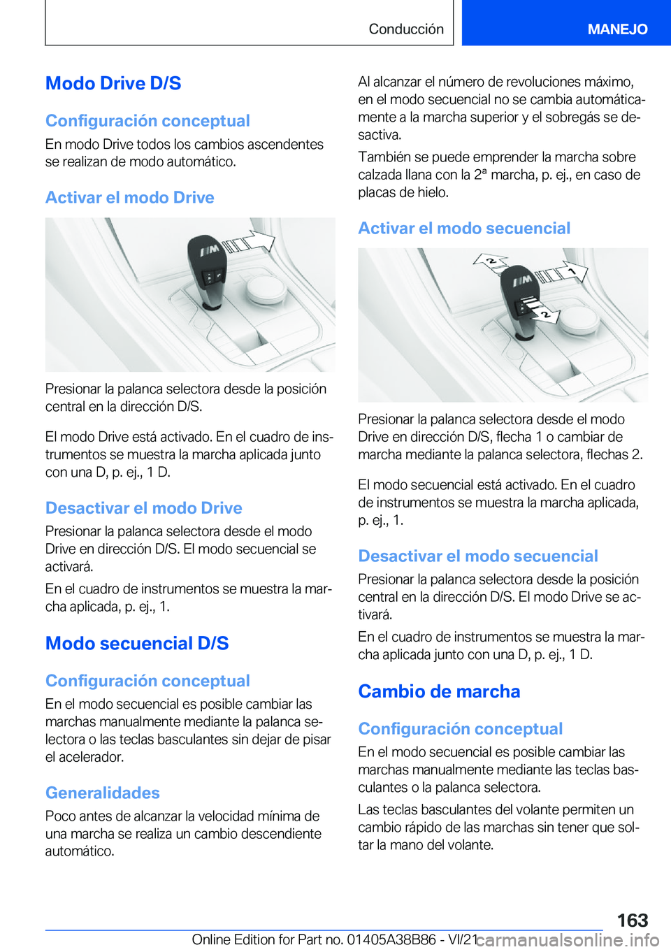 BMW M4 2022  Manuales de Empleo (in Spanish) �M�o�d�o��D�r�i�v�e��D�/�S
�C�o�n�f�i�g�u�r�a�c�i�