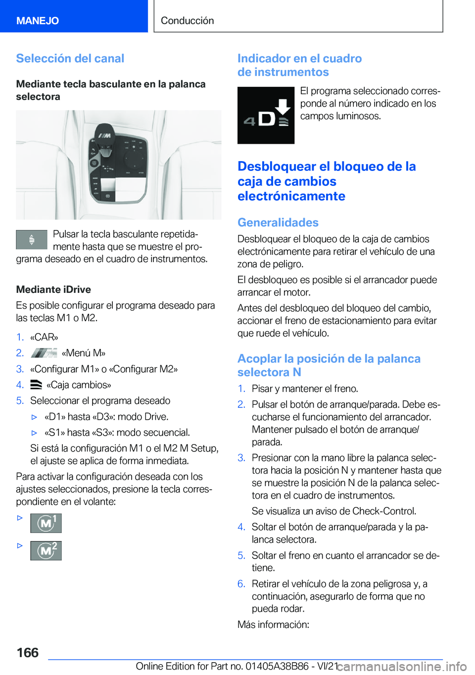 BMW M4 2022  Manuales de Empleo (in Spanish) �S�e�l�e�c�c�i�