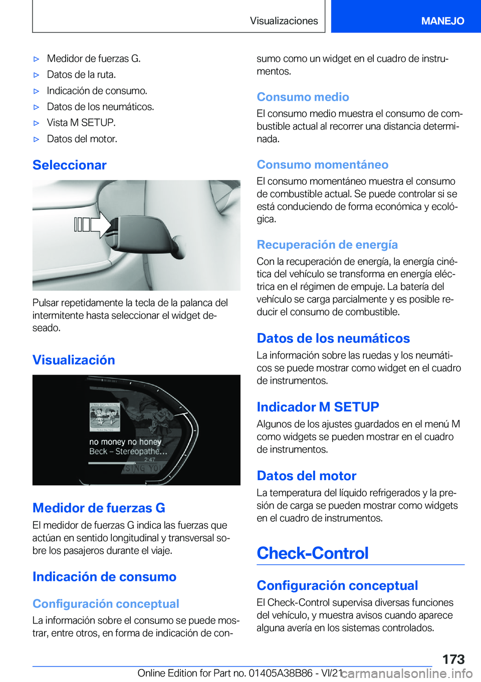 BMW M4 2022  Manuales de Empleo (in Spanish) x�M�e�d�i�d�o�r��d�e��f�u�e�r�z�a�s��G�.x�D�a�t�o�s��d�e��l�a��r�u�t�a�.x�I�n�d�i�c�a�c�i�