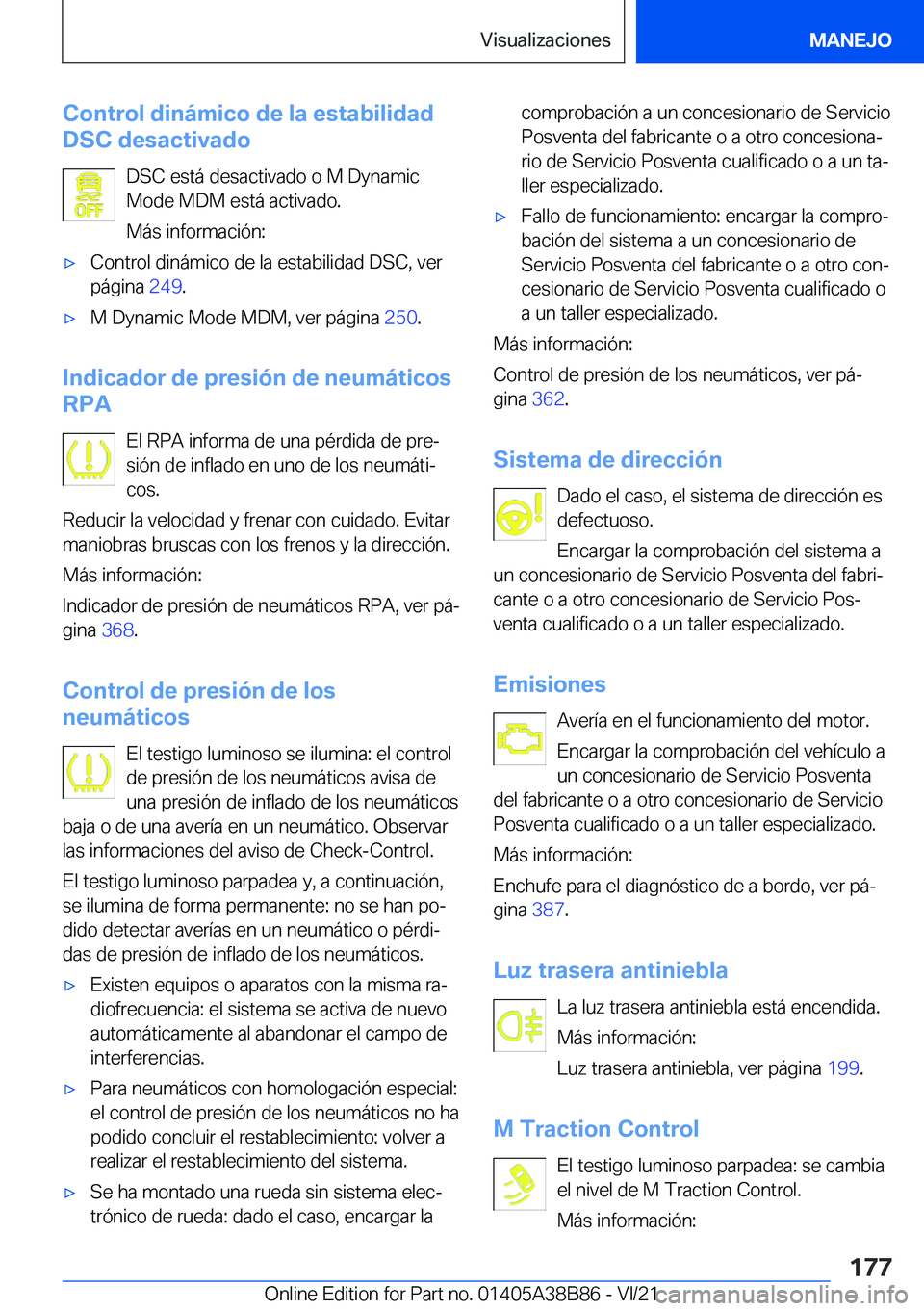 BMW M4 2022  Manuales de Empleo (in Spanish) �C�o�n�t�r�o�l��d�i�n�