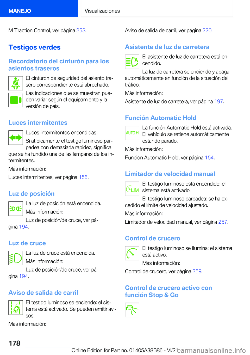 BMW M4 2022  Manuales de Empleo (in Spanish) �M��T�r�a�c�t�i�o�n��C�o�n�t�r�o�l�,��v�e�r��p�